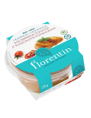 HUMMUS Z SUSZONYMI POMIDORAMI BEZGLUTENOWY BIO 170 g - FLORENTIN