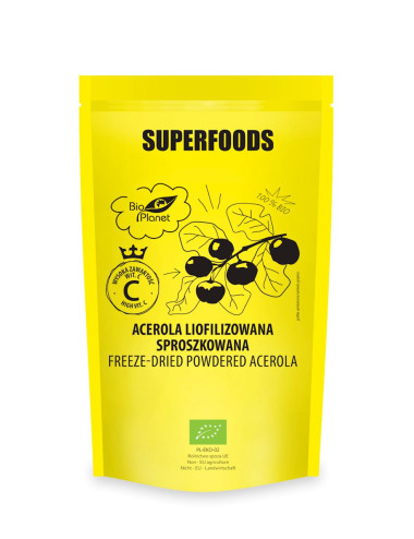 ACEROLA LIOFILIZOWANA SPROSZKOWANA BIO 100 g - BIO PLANET SUPERFOODS