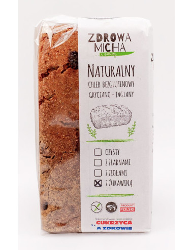 CHLEB Z ŻURAWINĄ BEZGLUTENOWY 600 g - ZDROWA MICHA (NA ZAMÓWIENIE)