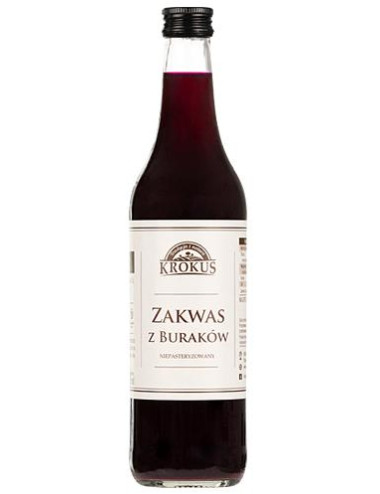 ZAKWAS Z BURAKÓW NIEPASTERYZOWANY BEZGLUTENOWY 500 ml - KROKUS