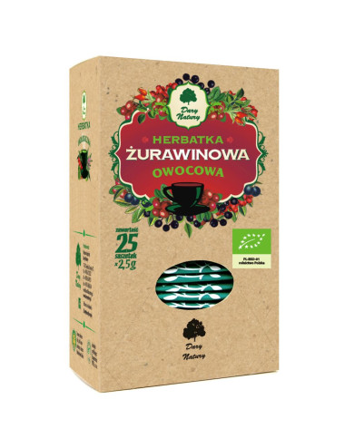 HERBATKA ŻURAWINOWO - OWOCOWA BIO (25 x 2,5 g) 62,5 g - DARY NATURY